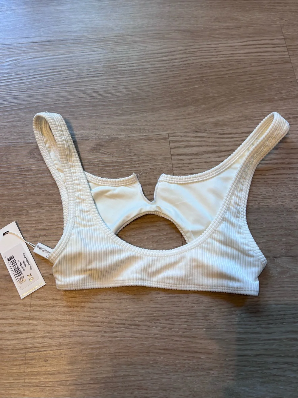 NWT Frankie’s Bikinis Women’s XS Cole Swim Top in White Beach Summer
